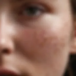 Close-up of skin affected by fungal acne