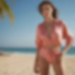 Elegant beachwear ensemble showcasing refined style