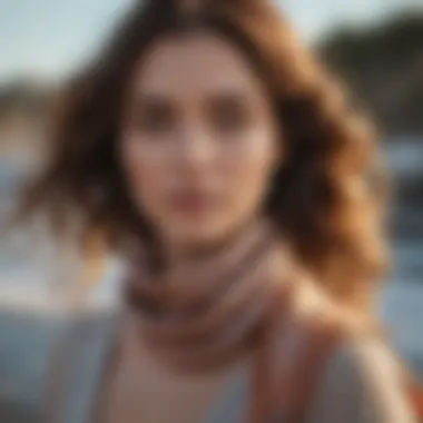 Silk Scarf Styling for Effortless Waves Chic beachy waves with silk scarf