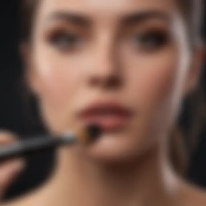 Belula brushes in use during a professional makeup application