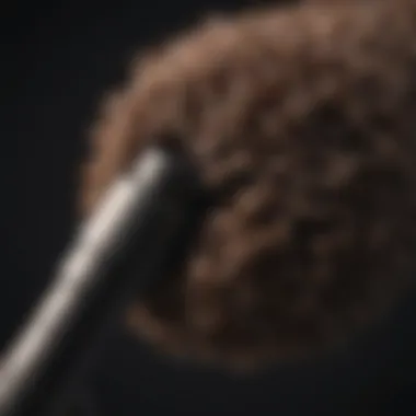 Close-up of curling wand barrel texture