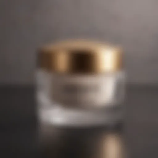 Close-up of an eye cream jar with a luxurious texture