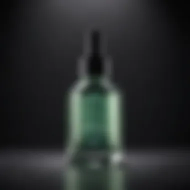 Exquisite volumizing hair serum in modern glass bottle