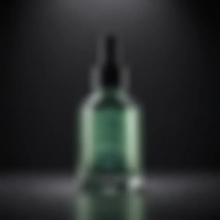 Exquisite volumizing hair serum in modern glass bottle