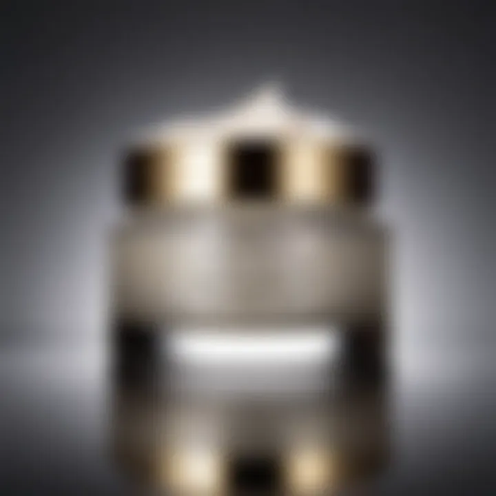 A luxurious night cream jar with retinol ingredients on a reflective surface