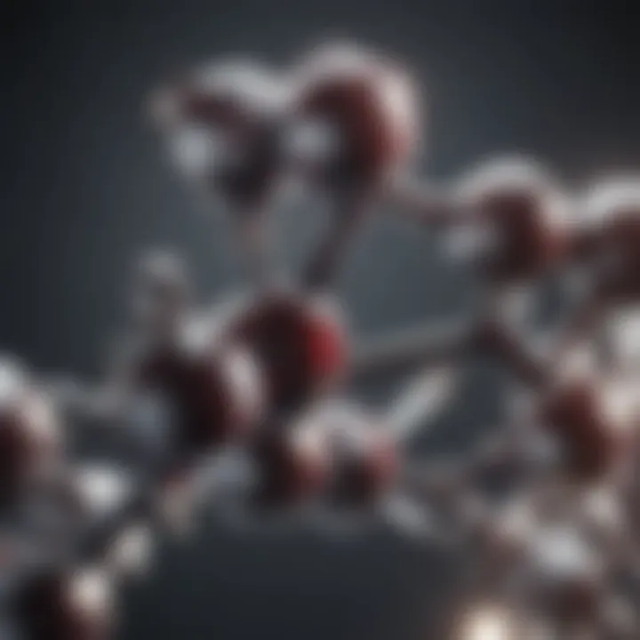 A close-up view of retinol molecules highlighting their structure