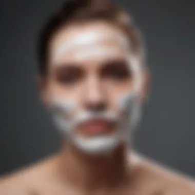 Soothing shaving cream applied on a face