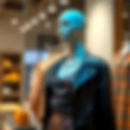 Trendy outfit displayed on a stylish mannequin