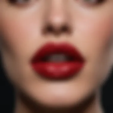 Sleek and stylish, the allure of blood red matte lipstick in focus