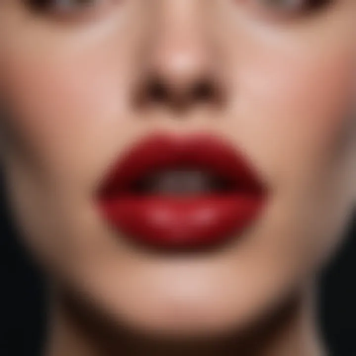 Sleek and stylish, the allure of blood red matte lipstick in focus