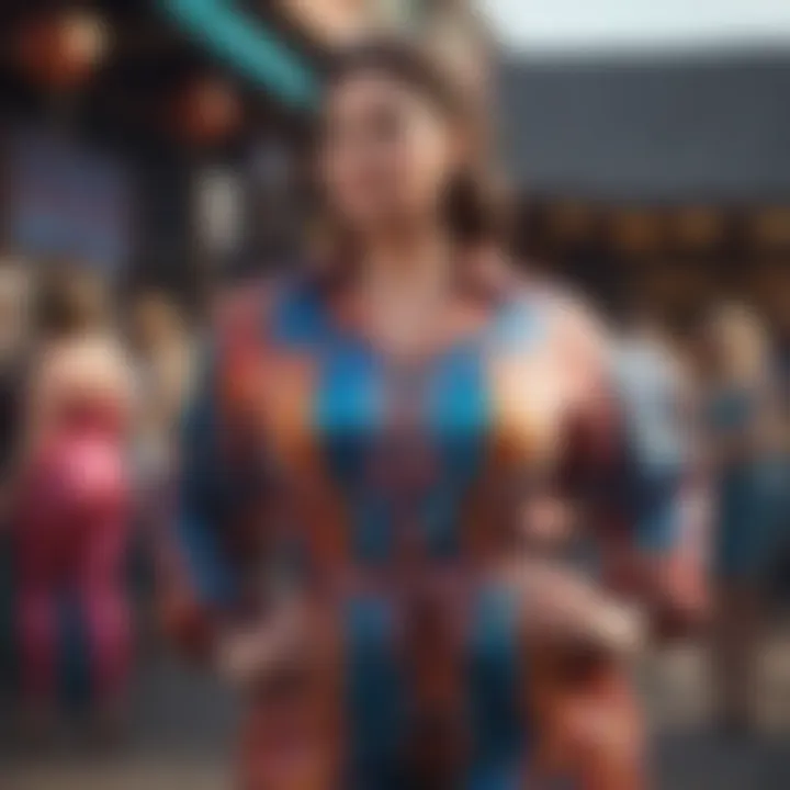 Bold and Colorful Plus-Size Festival Jumpsuit