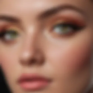 Close-up of an expert applying bright eyeliner