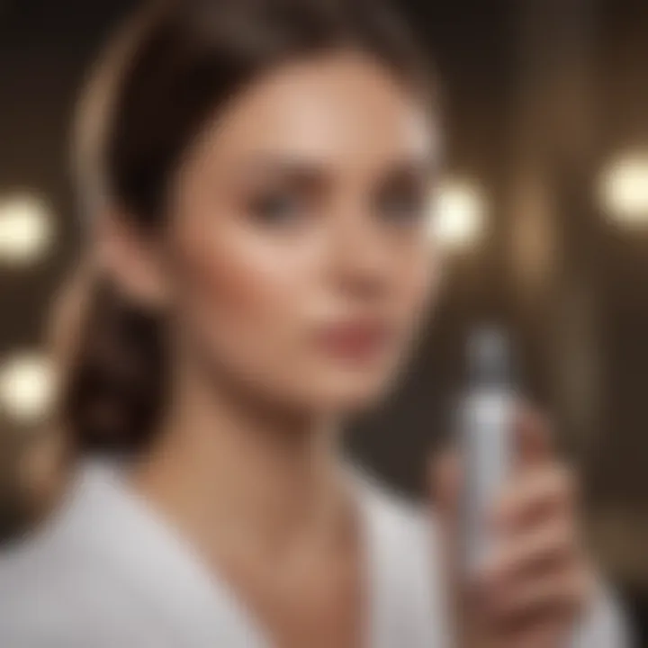 A serene setting depicting Calista spray being used in a beauty routine.