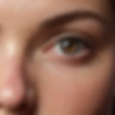 Close-up of under-eye area highlighting bags