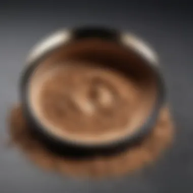 Close-up of oil-absorbing ingredients in powder foundation