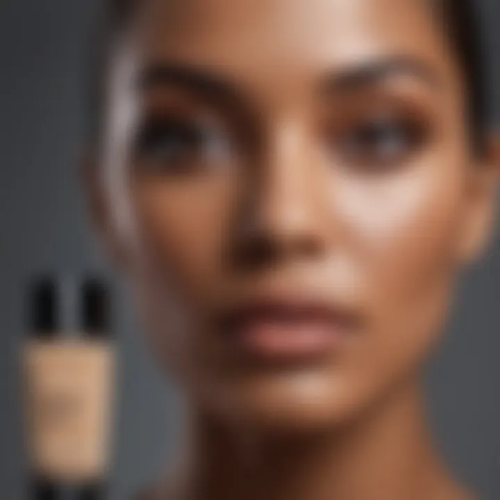 Color swatches of Lancôme foundation alongside skin tone charts.