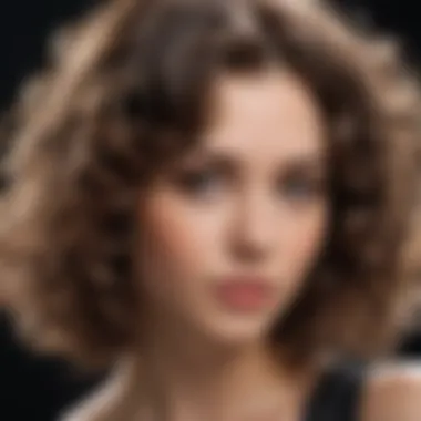 Close-up of hair curling techniques