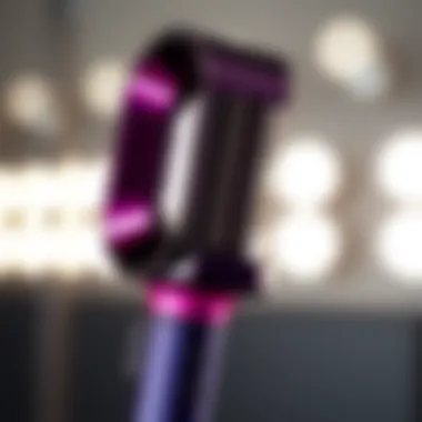 Close-up of Dyson hair dryer brush attachment showcasing its design