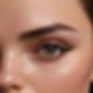 Illustration of the eyebrow tinting application technique using a precision tool