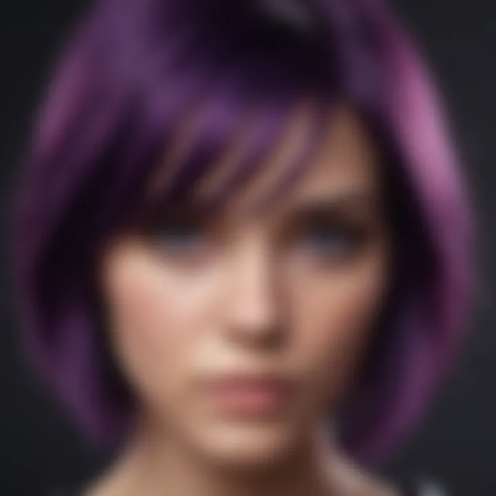 Artistic representation of purple hair in cultural symbolism