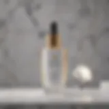 Luxurious hair serum bottle on a marble surface