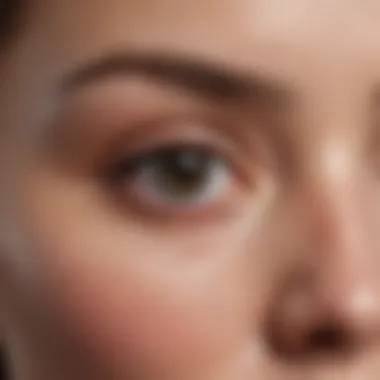 Close-up of the under-eye area showcasing hollowness and skin texture.