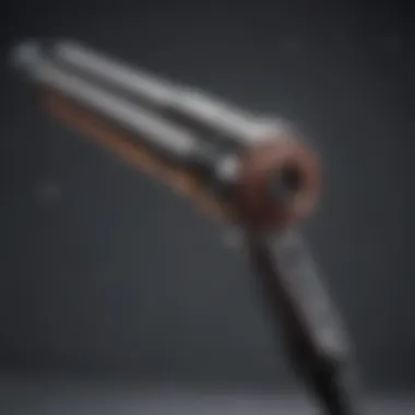 Close-up of a sleek curling iron showcasing its advanced technology