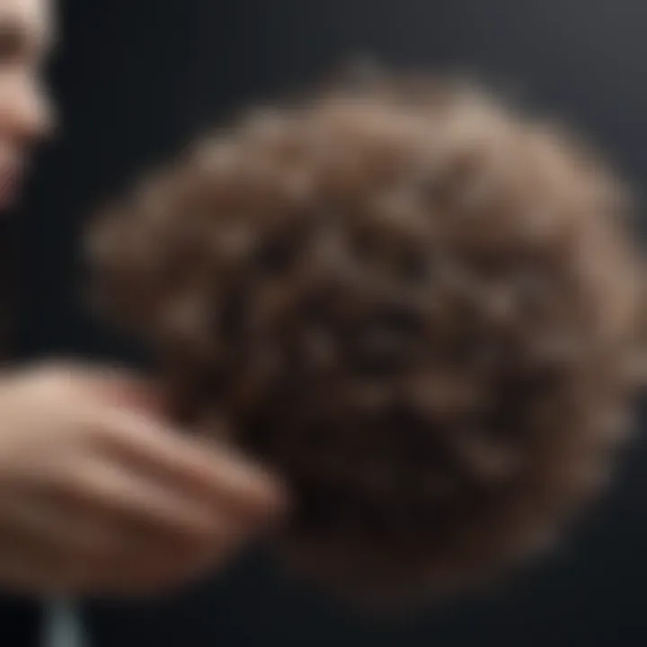 Person holding a bundle of hair strands