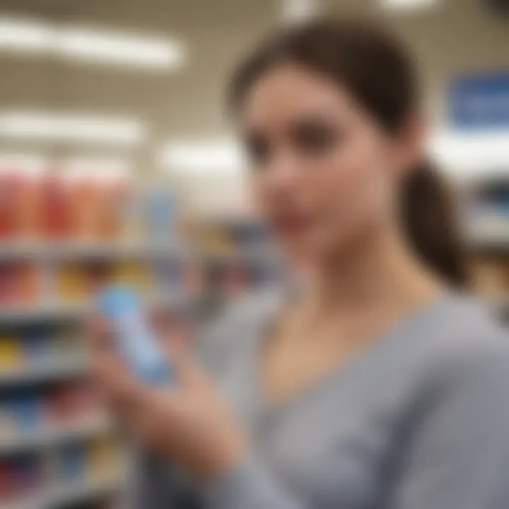 Customer Holding Sweatblock Deodorant in Walmart