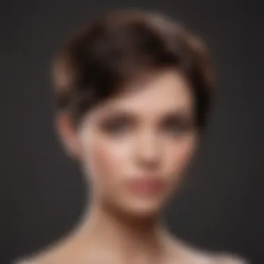 Stylish hairstyle created with dark brown hair wax on a mannequin