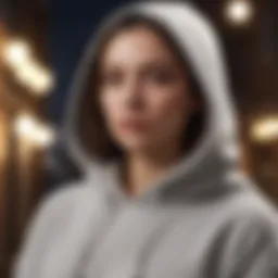 Elegant hoodie styled for a chic evening look