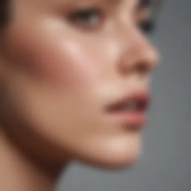 Close-up of a youthful jawline with no lines