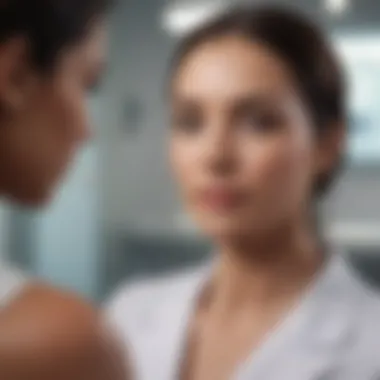 A dermatologist consulting with a patient in a modern clinic