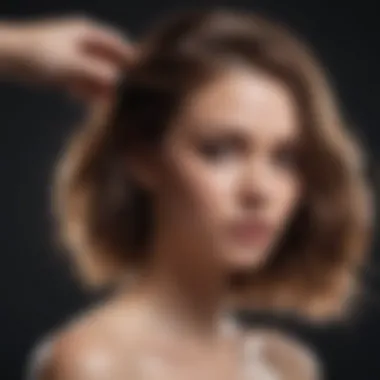 A person brushing their hair to remove flakes