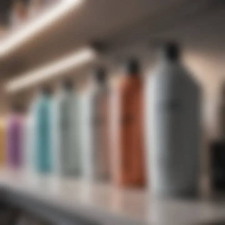 A selection of anti-dandruff shampoo bottles on a shelf