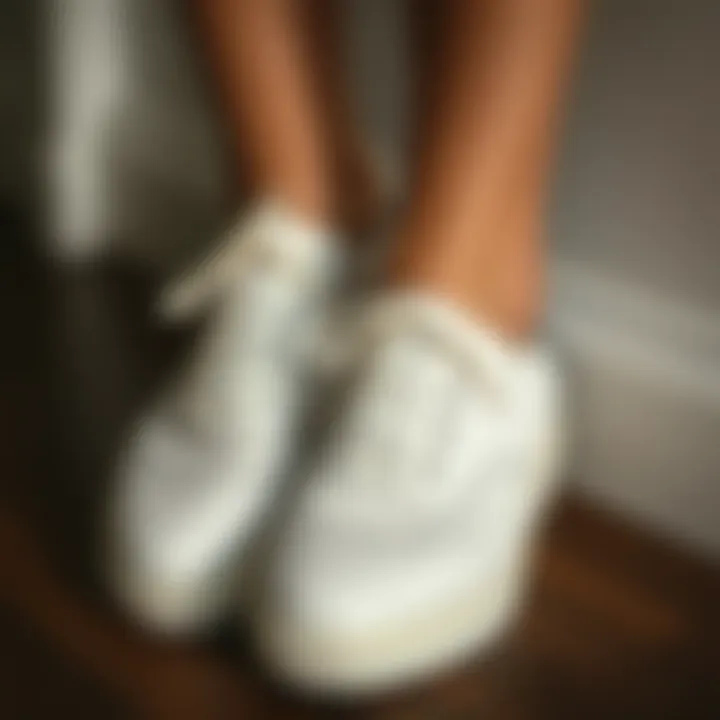 Clean white shoes after stain removal