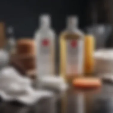 Essential Cleaning Supplies for Stain Removal Various cleaning materials laid out for removing stains