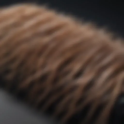 A close-up of hairbrush with hair strands tangled