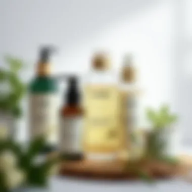 Elegant Hair Care Routine with Mielle Rosemary Mint Growth Oil An elegant hair care routine featuring Mielle Rosemary Mint Growth Oil along with other natural hair products.