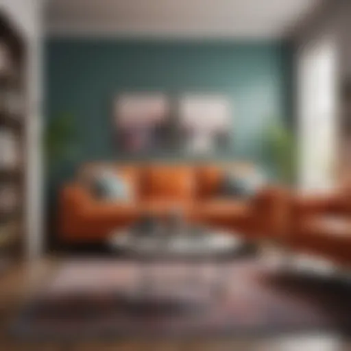 Colorful array of organized items in living space