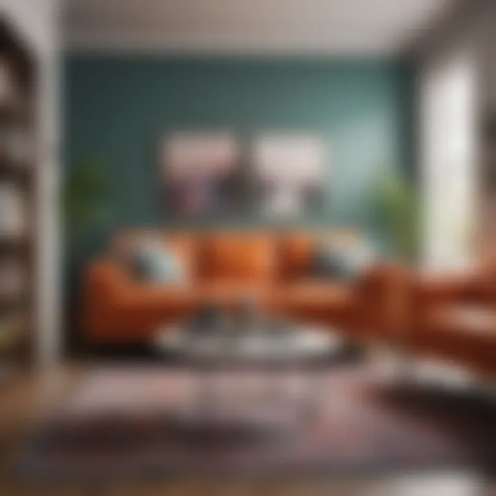 Colorful array of organized items in living space