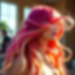 Vibrant summer hair colors swaying in the sunlight