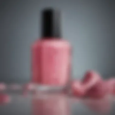 Close-up of Essie Quick Dry Nail Polish bottle showcasing its sleek design and vibrant color.