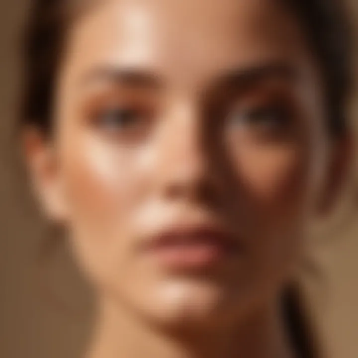 An artistic representation of a sun-kissed skin tone achieved through self-tanning.