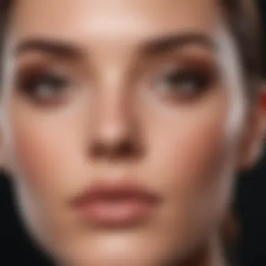 Close-up of a makeup artist expertly blending foundation on a model with cool undertones