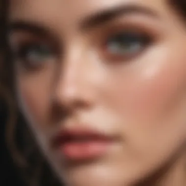 Artistic depiction of mascara-free lashes fluttering