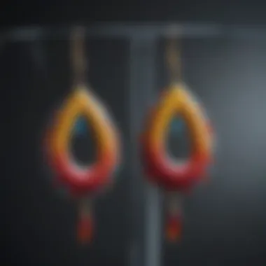 Colorful earrings using mixed materials