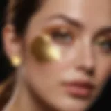 Luxurious gold eye patches enhancing skin radiance