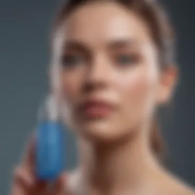 Soothing blue tinted bottle of SPF-infused face moisturizer