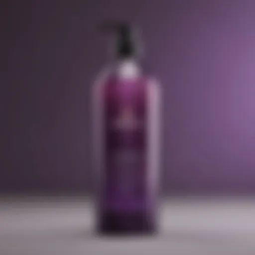 Elegant bottle of purple shampoo for balayage hair